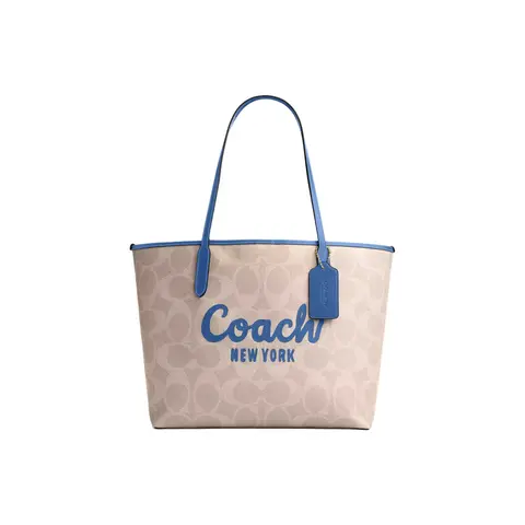 COACH Fabric Tote Bag, Shopping Bag, Shoulder Bag Large 女士's Khaki CY705-IMXIG