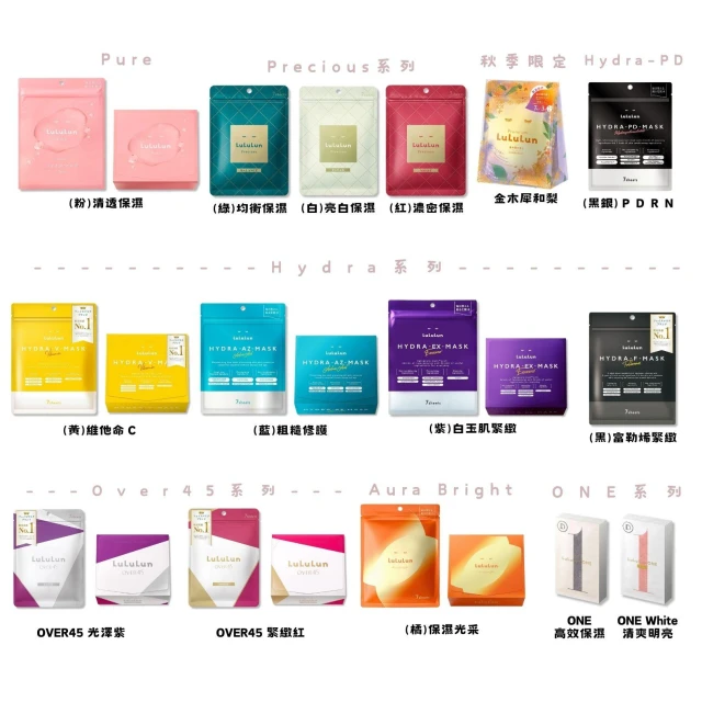 L u L u L u n 人 氣 面 膜 【 L u L u L u n 】 【 L U L U L U N 系 列 面 膜 片 裝 / 盒 裝 】 現 貨 日 本 境 內 版 多 款 起 起