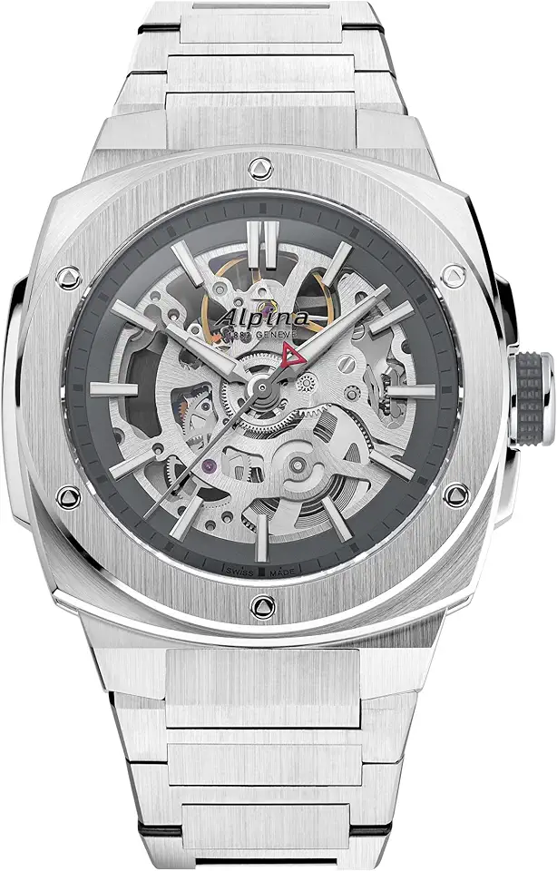 Alpina 男士's 自動機械 Alpiner 手錶, Silver-Tone 不鏽鋼 錶帶, Gray Dial Style: AL-520GSKT3AE6B
