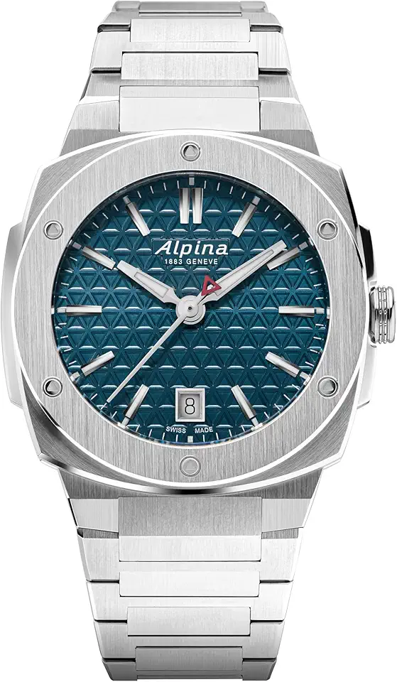 Alpina Unisex 石英 Alpiner 手錶, Silver-Tone 不鏽鋼 錶帶, Blue Dial Style: AL-220TB2AE6B
