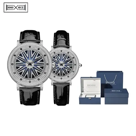 BEXEI 8801 Fortune 石英 男士 手錶 精品 White Stone Dial 石英 藍寶石 女士 手錶es 時尚 Casual Orologio uomo